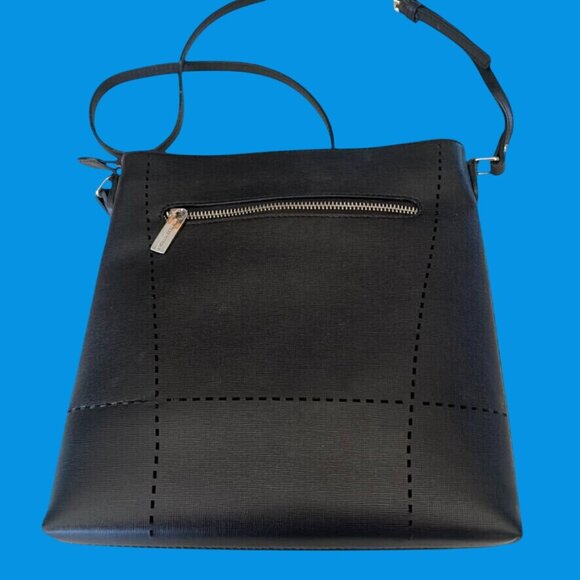 Charles Jourdan Black Cross-Body Bag Adjustable Strap & Zipper Pocket Versatile - Picture 2 of 9